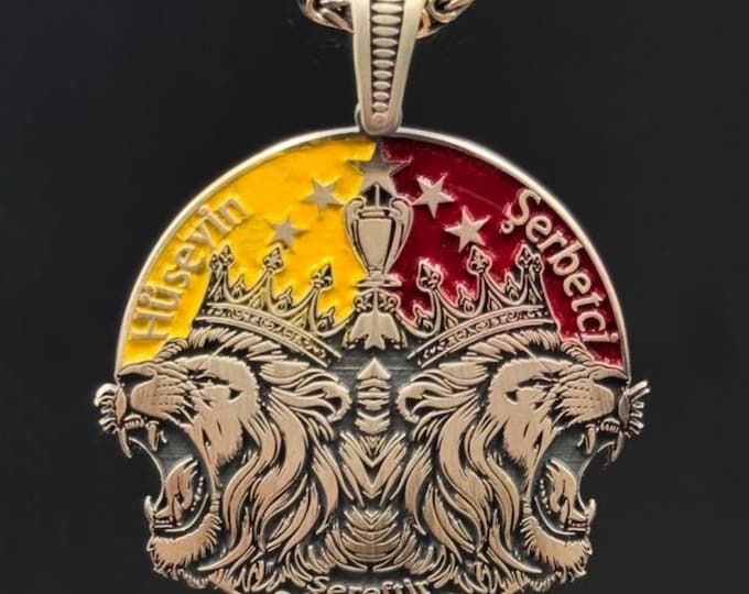 Sterling Silver Lion King Crown Necklace - Football Fan Gift