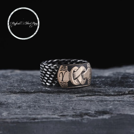 Personalized Initial Sterling Silver Knot Ring: Handmade Wedding Band
