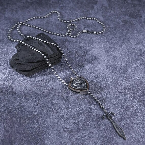 Handmade Sword Sterling Silver Necklace - Customizable Men's Jewelry