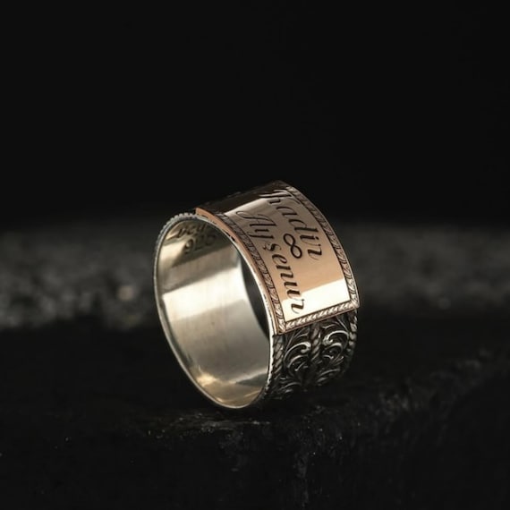 Personalized Sterling Silver Name Ring: Engraved Twisted Love Band