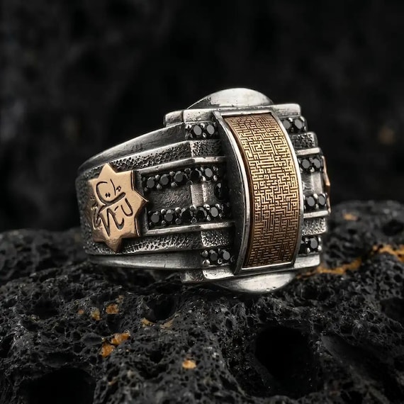 Ayatul Kursi Kufi Ring for Men Personalized 925 Sterling Silver