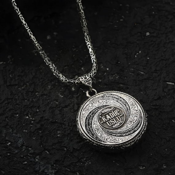 Rotating Ottoman Medallion | Ayetel Kursi 925K Silver Necklace | Islamic Jewelry