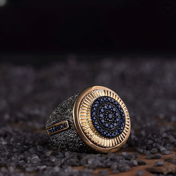 Handmade Blue Topaz Sterling Silver Ring: Ottoman Turkish Jewelry