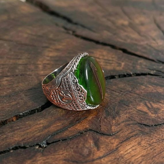 Personalized 925 Sterling Silver Men's Ring with Elif Motif