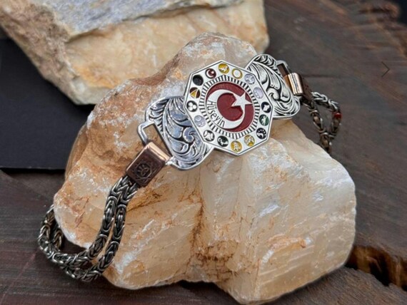 Personalized Turkish States Sterling Silver Bracelet, Ottoman Heritage Jewelry
