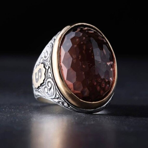Handmade Zultanite Sterling Silver Ring: Engraved Gemstone Band, Customizable
