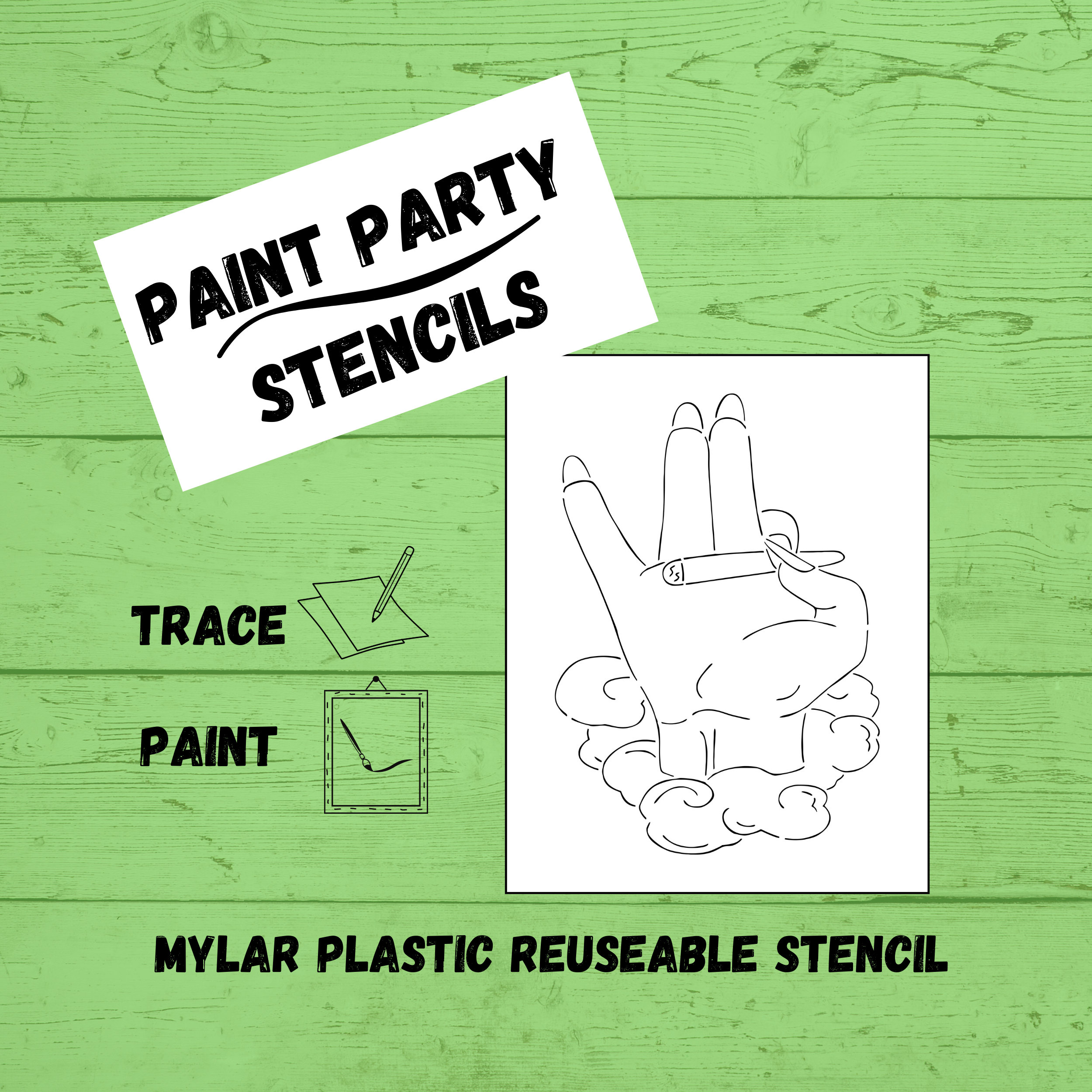 Reusable Stencil for Paint Parties Mardi Gras For 11x14/16x20 Canvas 14 MIL Mylar Plastic