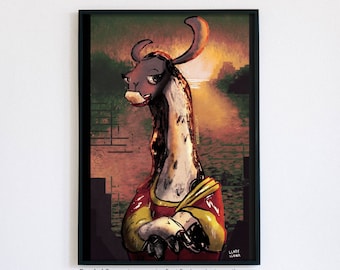Stampa murale-Arte murale unica-Arte originale-Poster comico-Pop Art--Home Decor-Comic Art-Llama Lovers Gift-Gift Idea-11x17 Poster-LLAMA LLISA