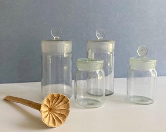 Vintage Apothecary Glass Bottles with Polished Stopper – New Old Stock