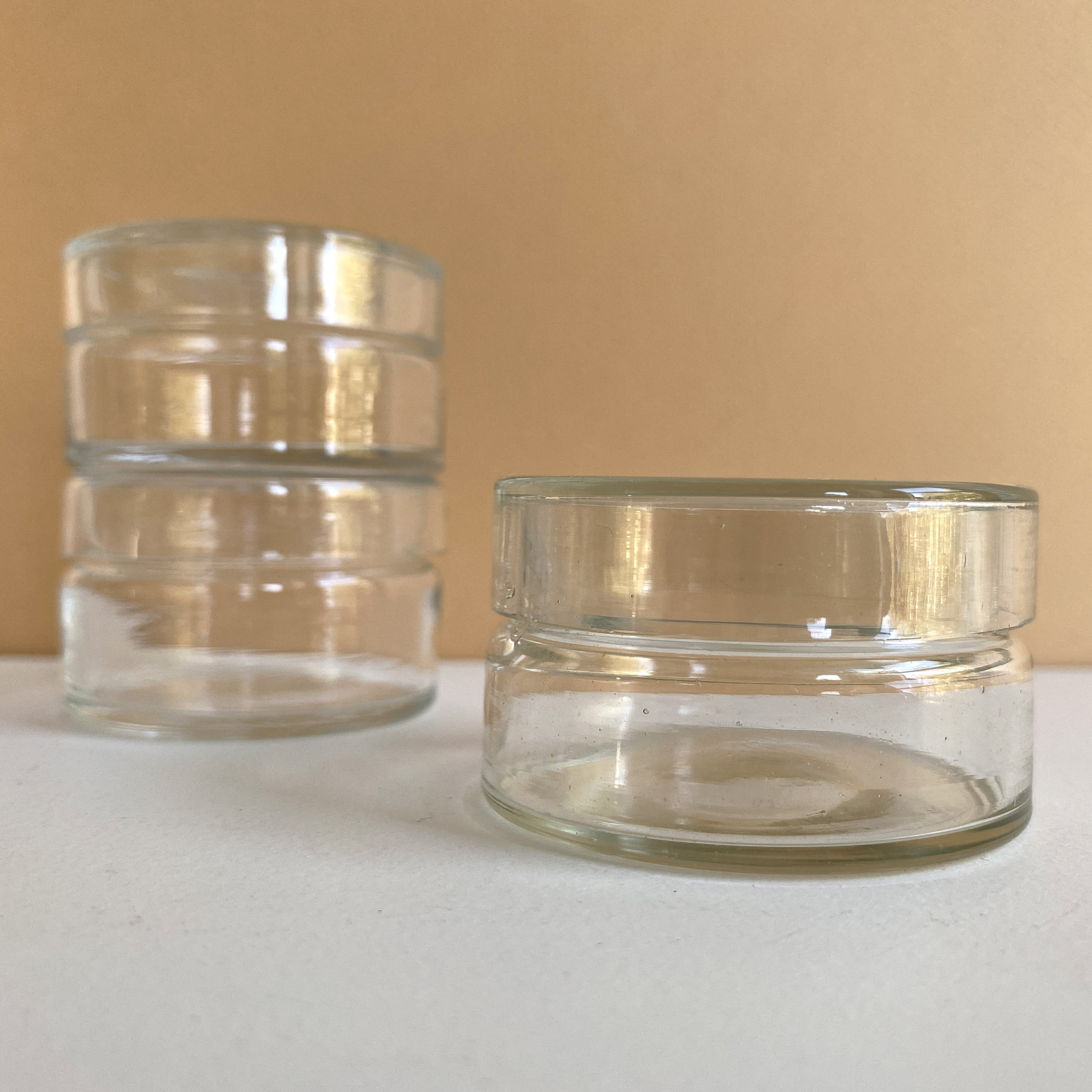 3 X Vintage Apothecary Mini Containers With Glass Lid New Etsy