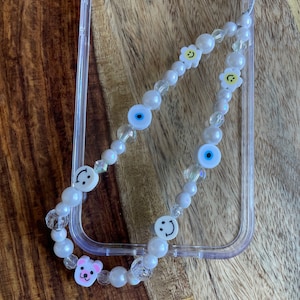 Clay Bead - Evil Eye - Smiley Face - Beaded Y2K Phone Charm Strap