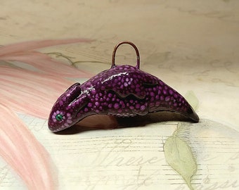 Dragon pendant |  chunky dragon art  | fantasy art pendant | Clay dragon jewelry | cute polymer clay dragon