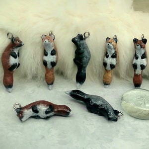 Fox pendant-various color morphs: red fox, silver fox, golden fox-cute red fox resin charm jewelry