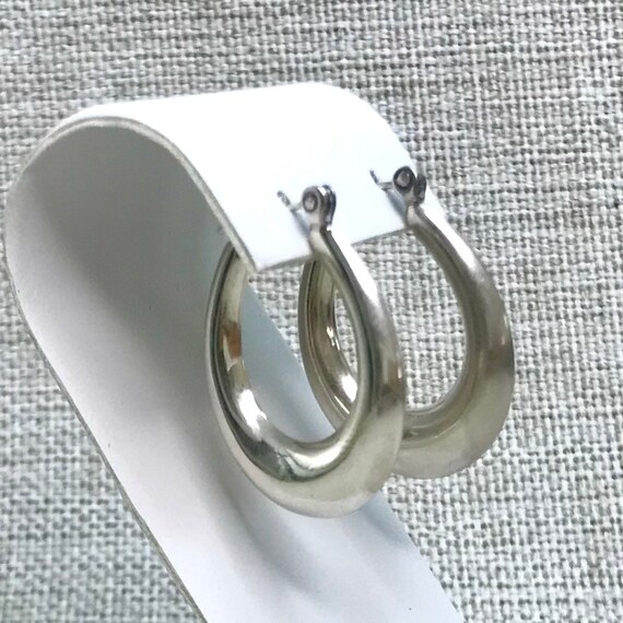 Vintage SU 925 Silver Hoop Earrings, Vintage Cost… - image 3