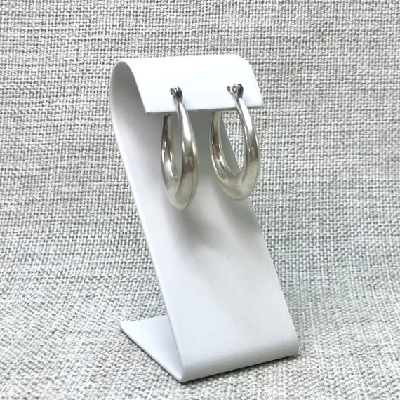 Vintage SU 925 Silver Hoop Earrings, Vintage Cost… - image 4