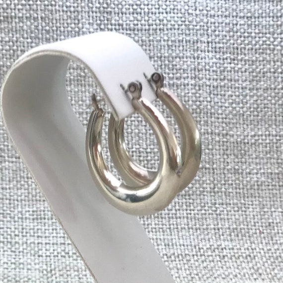 Vintage SU 925 Silver Hoop Earrings, Vintage Cost… - image 5