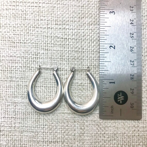 Vintage SU 925 Silver Hoop Earrings, Vintage Cost… - image 6