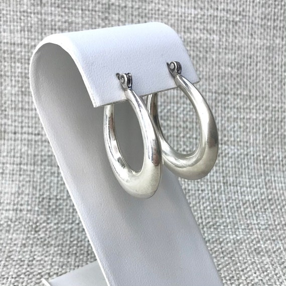 Vintage SU 925 Silver Hoop Earrings, Vintage Cost… - image 1