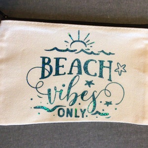 Beach vibes canvas pouch