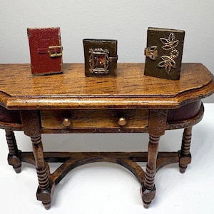 1:12 Set of 3 Books, Miniature Artisan Books, Dollhouse Books, OOAK Miniature Books, Dollhouse Library, Miniature Library