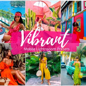 Mobile Lightroom Presets, 10 Vibrant Presets, Blogger Presets, Color pop presets, Instagram filter, Travel Presets, Summer presets, Iphone