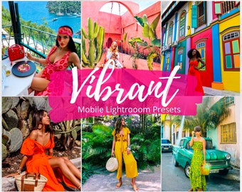 Mobile Lightroom Presets, 10 Vibrant Presets, Blogger Presets, Color pop presets, Instagram filter, Travel Presets, Summer presets, Iphone