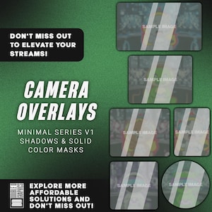 Camera Overlays Minimal Series V1, Borders and Shadows, Stream Webcam Overlay, OBS & Streamlabs Cam Border, Stream Camera Frames