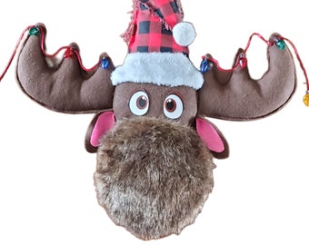 Moose Christmas Wreath Attachment, Moose Wreath Embellishment, WInter Home Decor, Christmas Wreath Supplies, #WAAM
