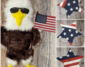 Patriotic Eagel Wreath Attachment,Farmhouse, Country Decor, Summer Decor, 4th of July, Stars,Memorial day,WAAM