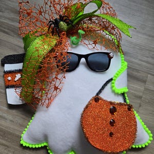 Boo-ugie Ghost Wreath Attachment, Halloween Ghost Door Decor, Pumpin Coffee Lover Ghost , Girl with big bow ghost , #WAAM