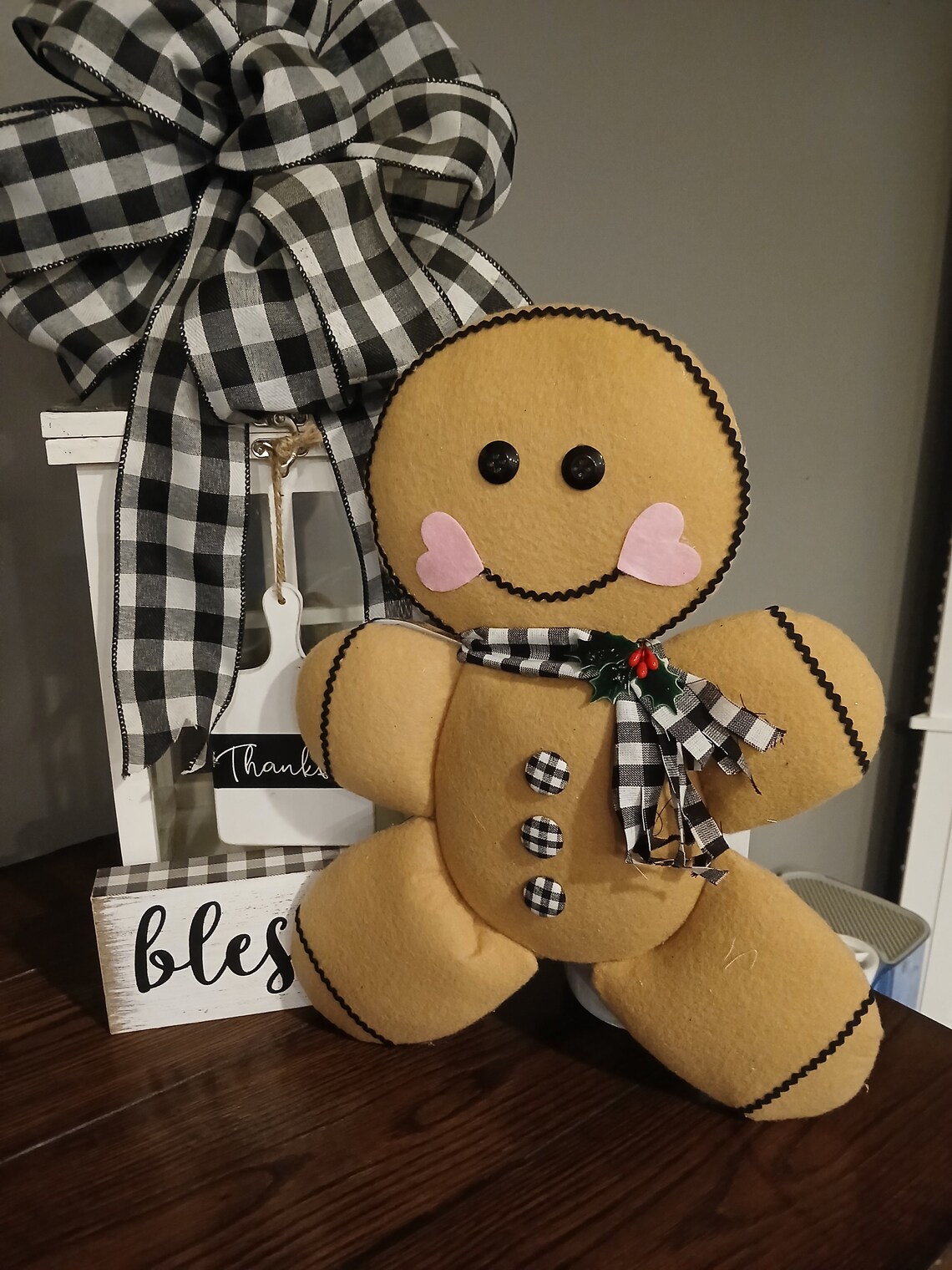 Gingerbread Man Wreath Attachment,gingie, Christmas Wreath Decor ...