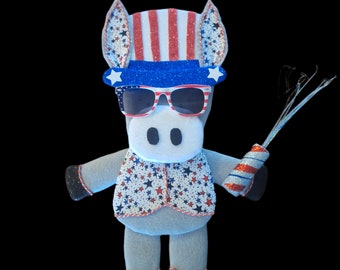 Patriotic Donkey WreathAttachment,Farmhouse, Country Decor, Summer Decor, 4th of July, Backyard  decor,Memorial day,WAAM