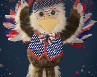 Uncle Sam Eagel Wreath Attachment,Patriotic, Americana Decor,  Decor, Fourth of July,Memorial day,WAAM