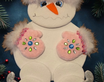 Snow man wreath attachment, Christmas Wreath Decor, Holiday Decor, WAAM