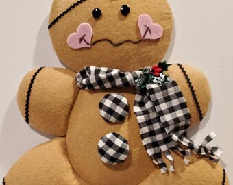 Gingerbread man wreath attachment,Gingie, Christmas Wreath Decor, Holiday Decor, WAAM