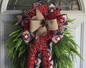 Patriotic Wreath Bow