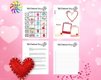 Valentine Writing: Roll A Story Homeschool Resource (Printable)