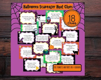 Printable Halloween Scavenger Hunt: Clues, Props, Roadmap (Digital Download)