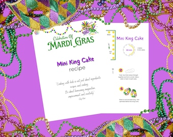 Picture Recipe, Mardi Gras mini King Cake, Cinnamon Roll Cake