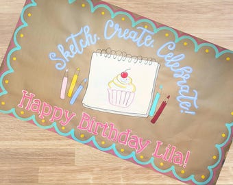 Art Birthday Banner | Custom Painted Banners