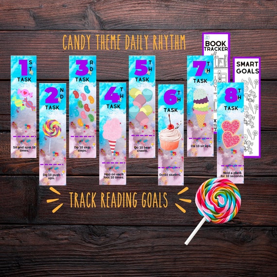 Printable Daily Rhythm Sweets Bookmarks Schedule Bookmarks Etsy