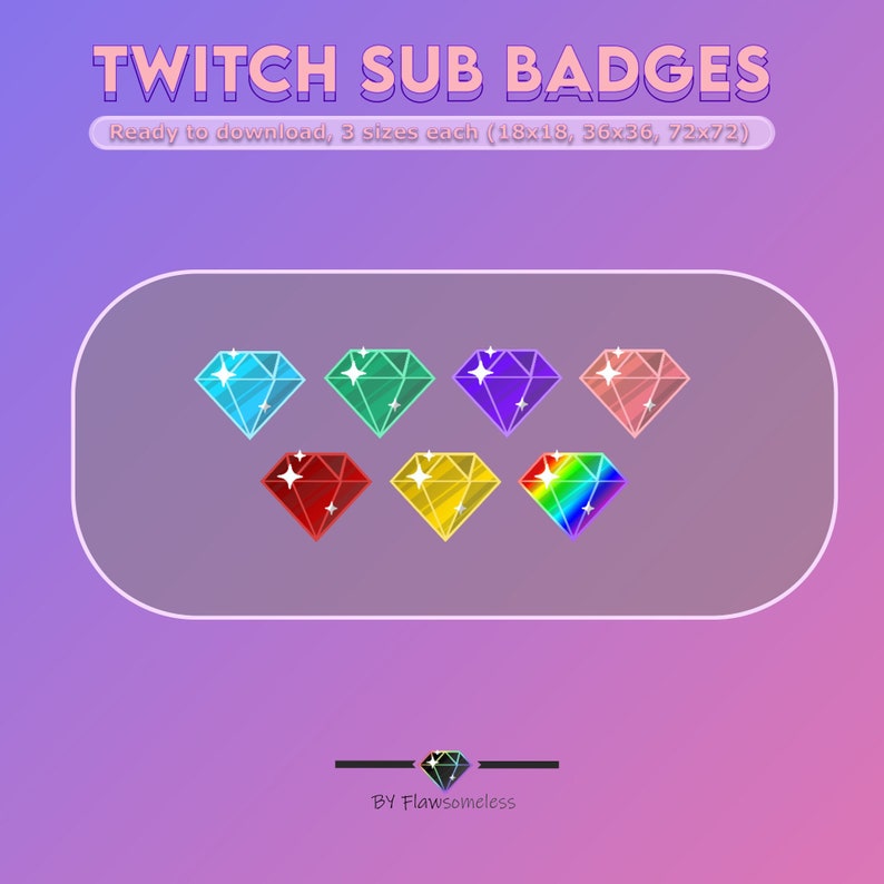 Twitch Sub Badges Diamond Crystal Badges for Streamers Etsy Australia