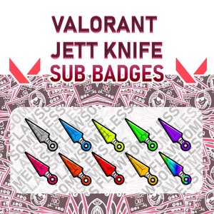 Valorant Jett Knife Sub Badges: Twitch/Kick Emotes