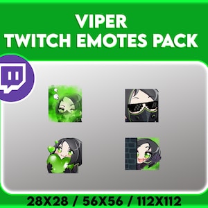 Viper Twitch Discord Emote Pack | Valorant Viper  Emotes | Digital Download | Cute emotes | Viper Emote | Riot | Valorant Agent Emotes