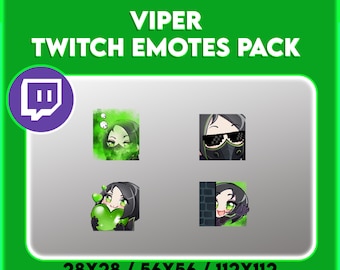 Pacote de Emotes Viper Twitch Discord | Emotes Valorant Viper | Download Digital | Emotes fofos | Emote Viper | Riot | Emotes Valorant Agent