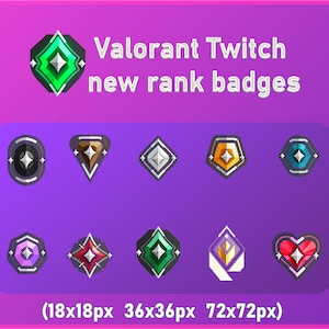 Distintivi di grado Valorant per Twitch/Kick: Emote ascendenti (download digitale)
