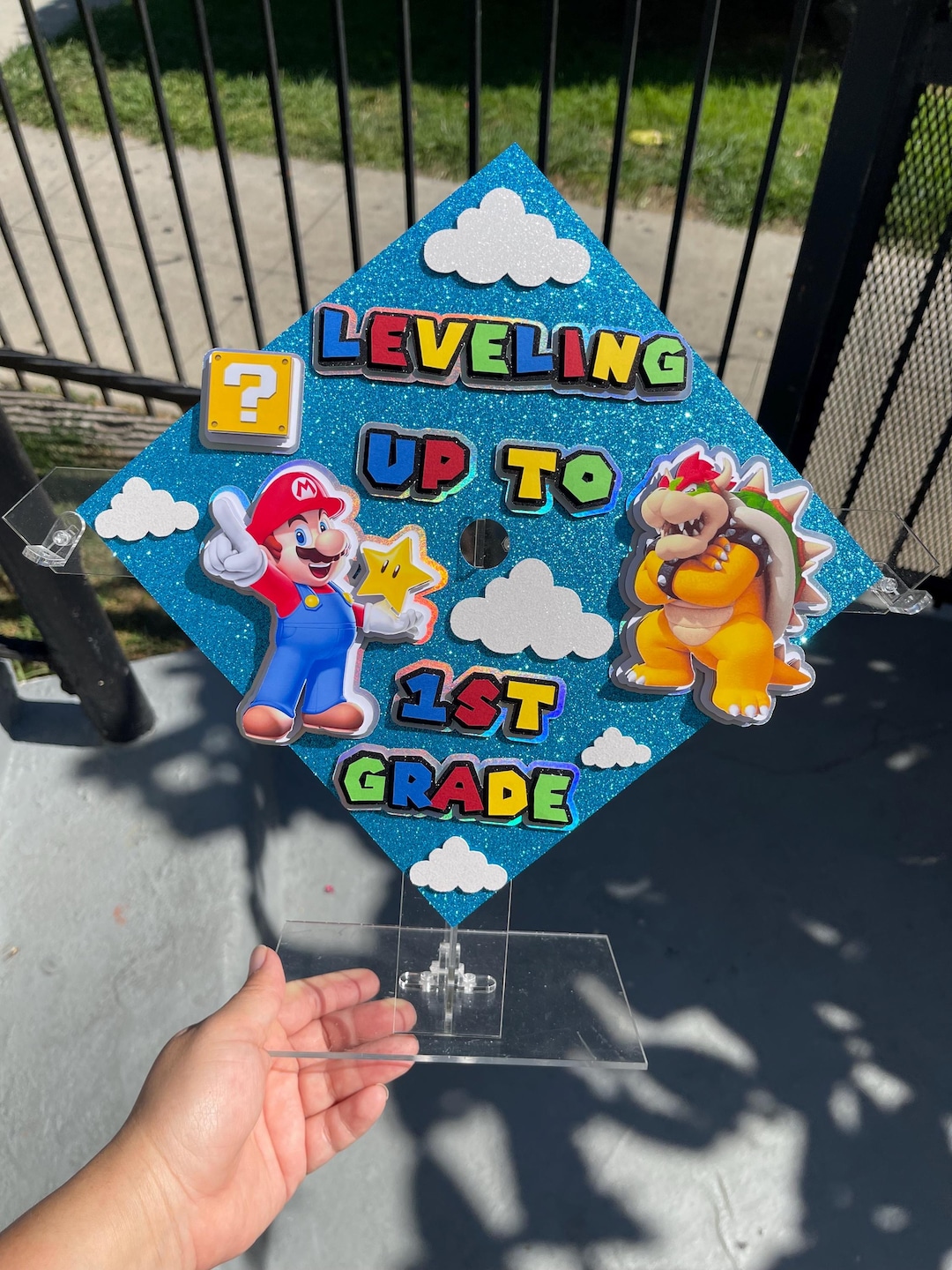 Mario Graduation Topper Mario Grad Cap Topper: Leveling up to 1st Grade Graduation - Etsy