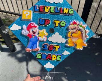 Mario Grad Cap Topper: Leveling Up to 1st Grade Graduation