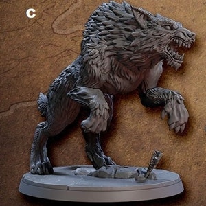Dnd Wolf Miniature Wolf C DND Dungeons and Dragons D&amp;D Dnd Miniature - Etsy