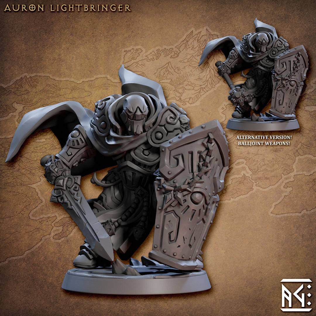 Dnd Warforged Paladin Miniature Auron Lightbringer DND Dungeons and Dragons  D&D Dnd Miniature - Etsy